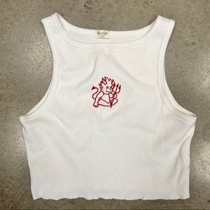 John Galt Embroidered Crop Tank